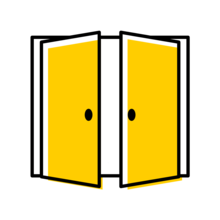 two doors opening icon
