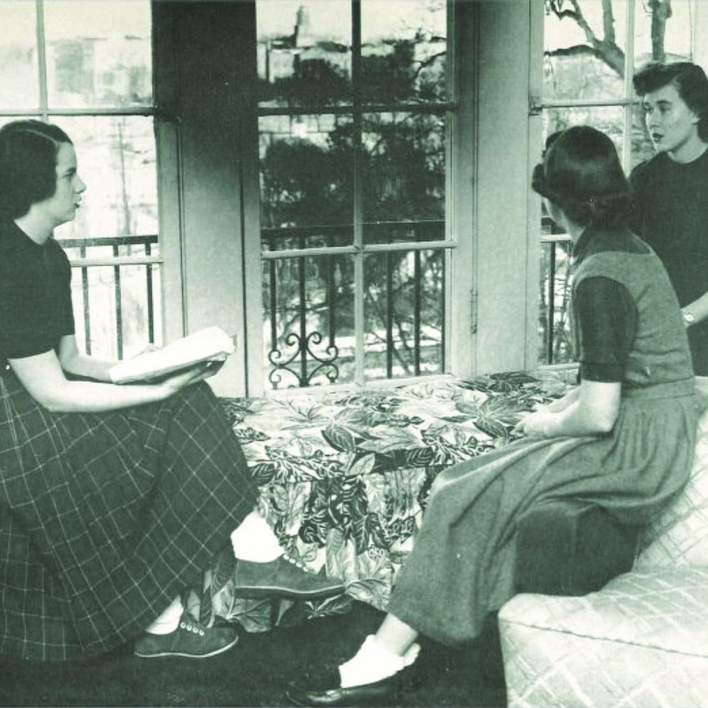 three nursing students in westlawn dormroom