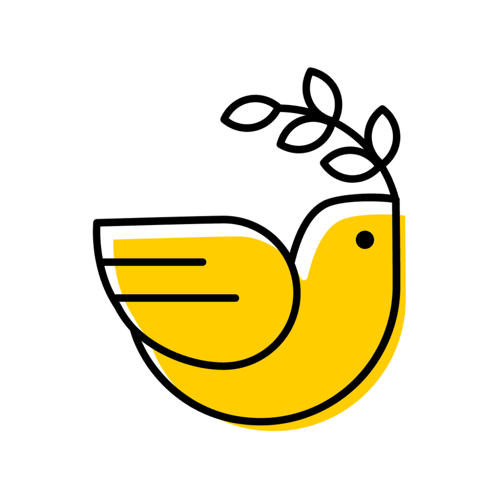 bird with branch in mouth icon